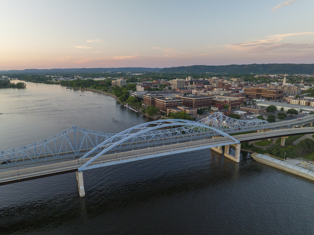 Blue Bridge over the Mississippi in La Crosse, Wisconsin